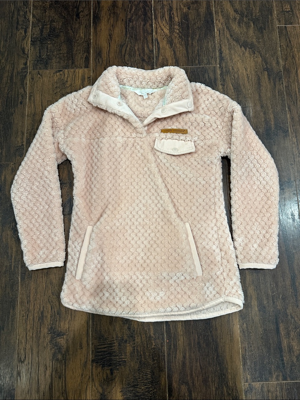 Simply Southern Kids Plush Pullover Top - Light Pink